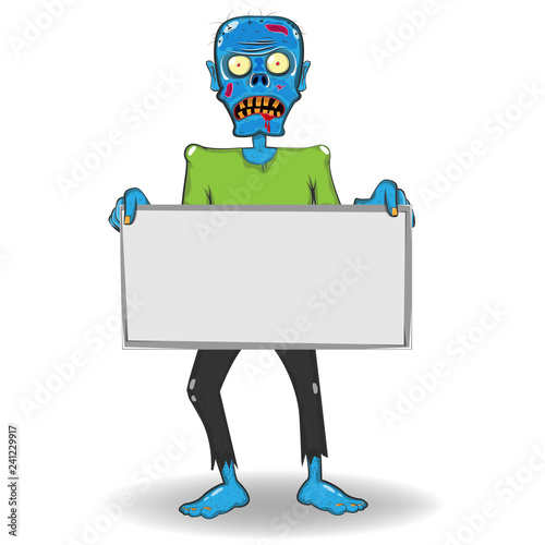 scary zombie, halloween party. vector illustration