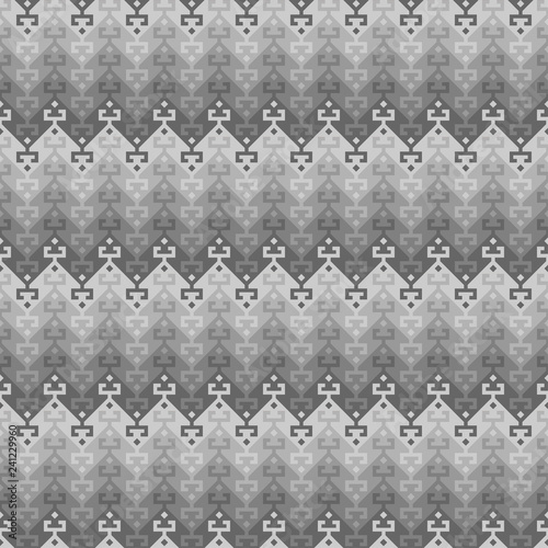 Seamless geometric ethnic pattern. Turkish kilim style.  Shades of gray. Swatch is included in EPS file.