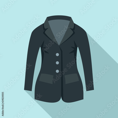 Horse riding jacket icon. Flat illustration of horse riding jacket vector icon for web design