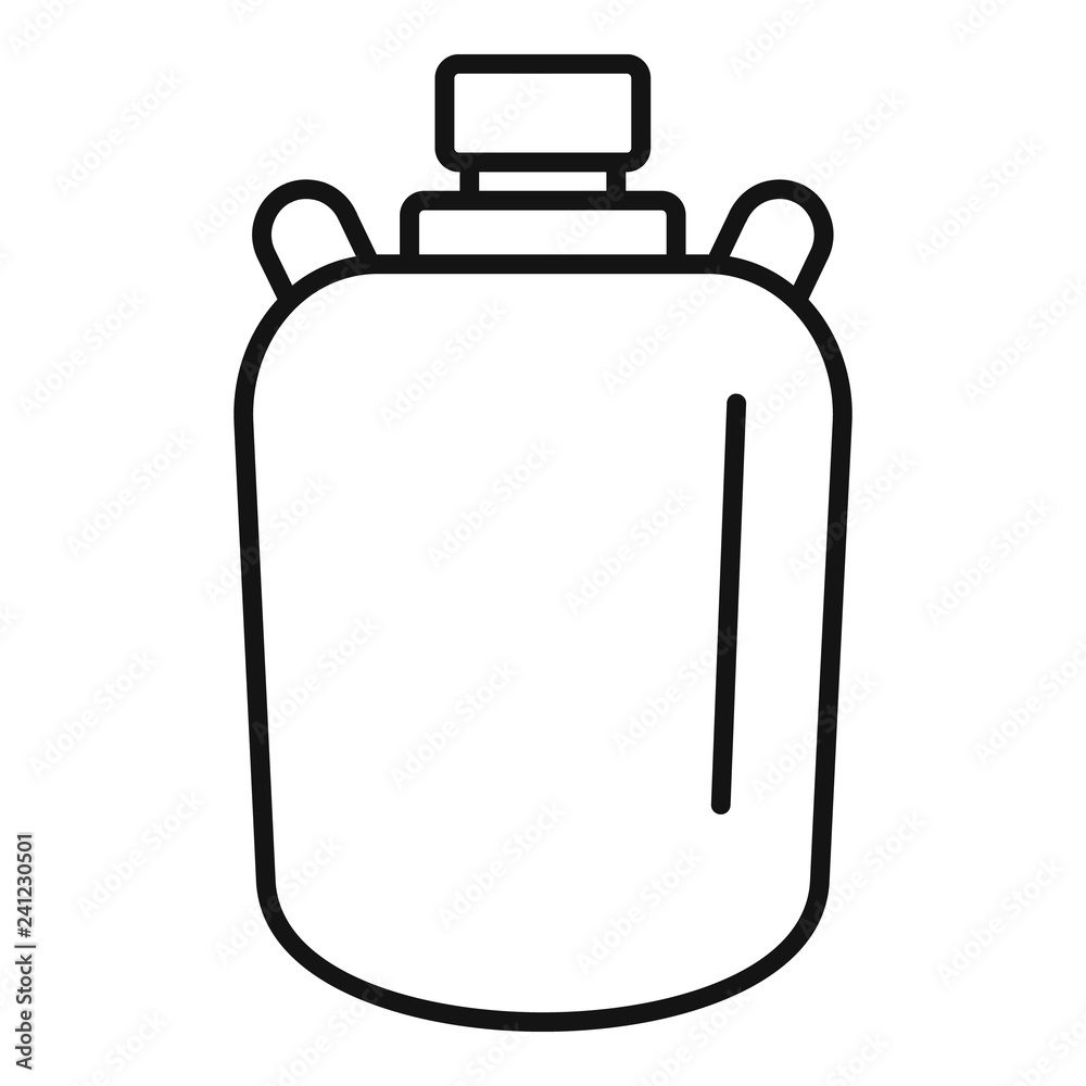 Obraz premium Gold water flask icon. Outline gold water flask vector icon for web design isolated on white background