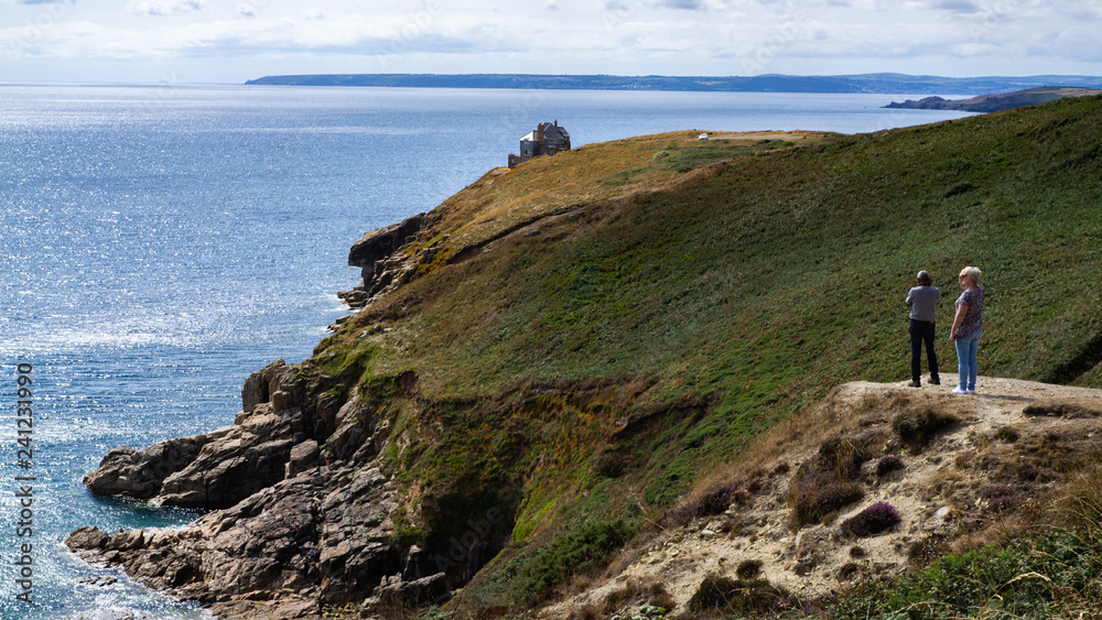 Looking out to see on cliff Looking out to see on cliff