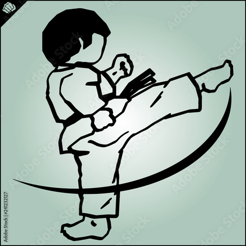 Martial art colored simbol design. Karate emblem.