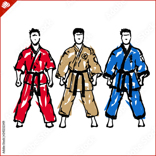 Martial art colored simbol design. Karate emblem.