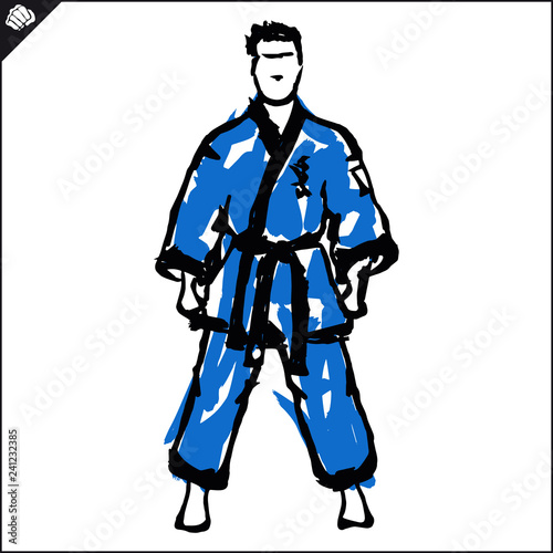 Martial art colored simbol design. Karate emblem.