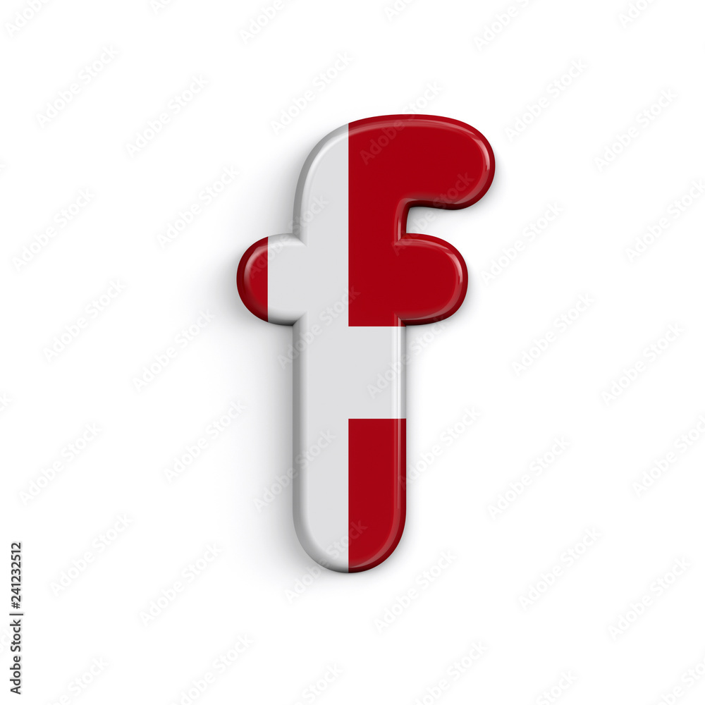 Denmark letter F - Small 3d Danish flag font - Suitable for Denmark, nordic culture or Caribbean related subjects Denmark letter F - Small 3d Danish flag font - Suitable for Denmark, nordic culture or Caribbean related subjects