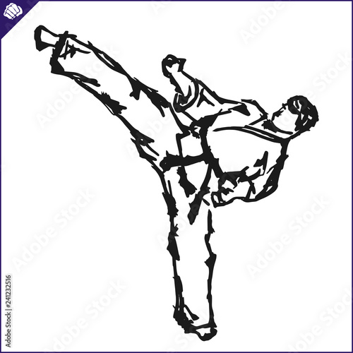Martial art colored simbol design. Karate emblem.