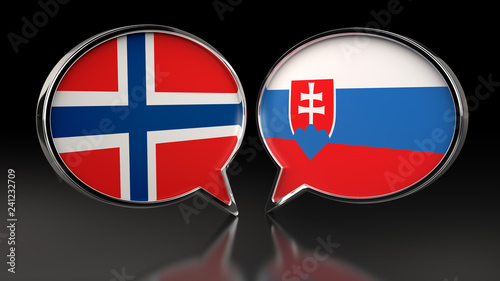 Norway and Slovakia flags with Speech Bubbles. 3D illustration Free Download Norway and Slovakia flags with Speech Bubbles. 3D illustration - GFXLoad