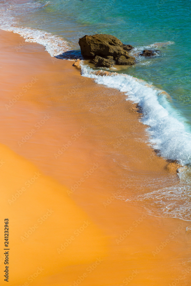 Golden sandy beach in the Algarve, Portugal