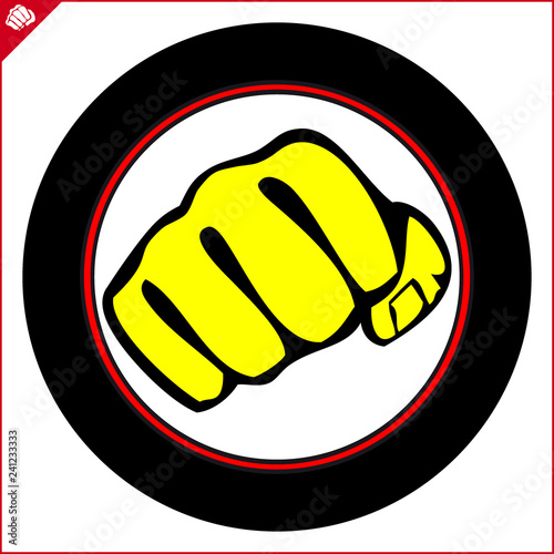 Martial art colored simbol design. Karate emblem.