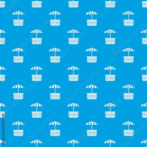 Cafe stall pattern vector seamless blue repeat for any use