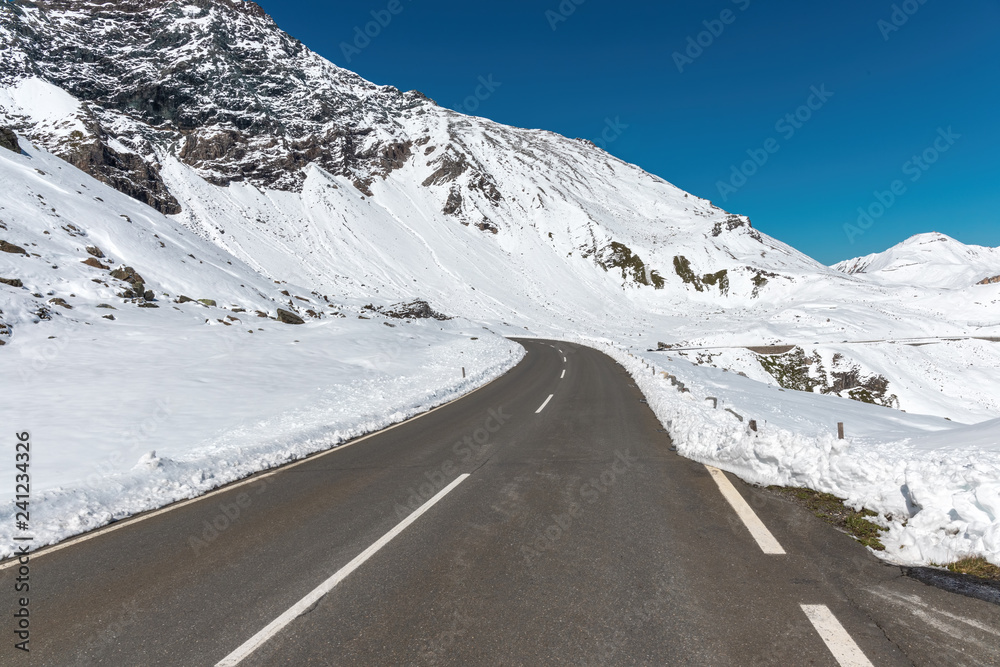 Snow on the Grossglockner High Alpine Road, Austria