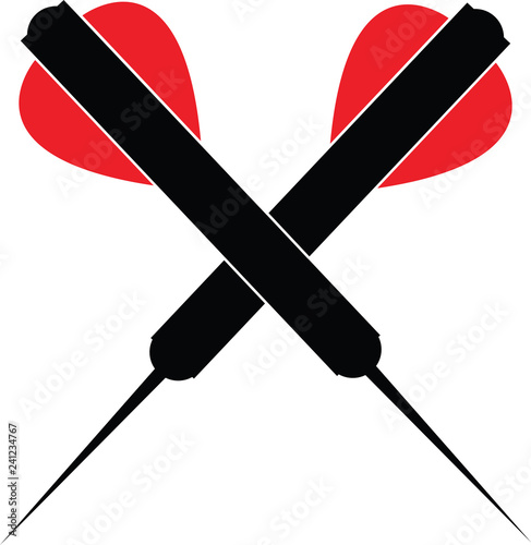 Cartoon illustration of two darts crossed.