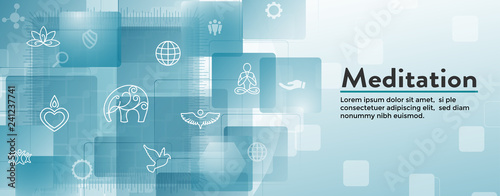 Zen Meditation Mandala Design Symbol Concept with Swirly Yoga Embellishments Web  Header Banner