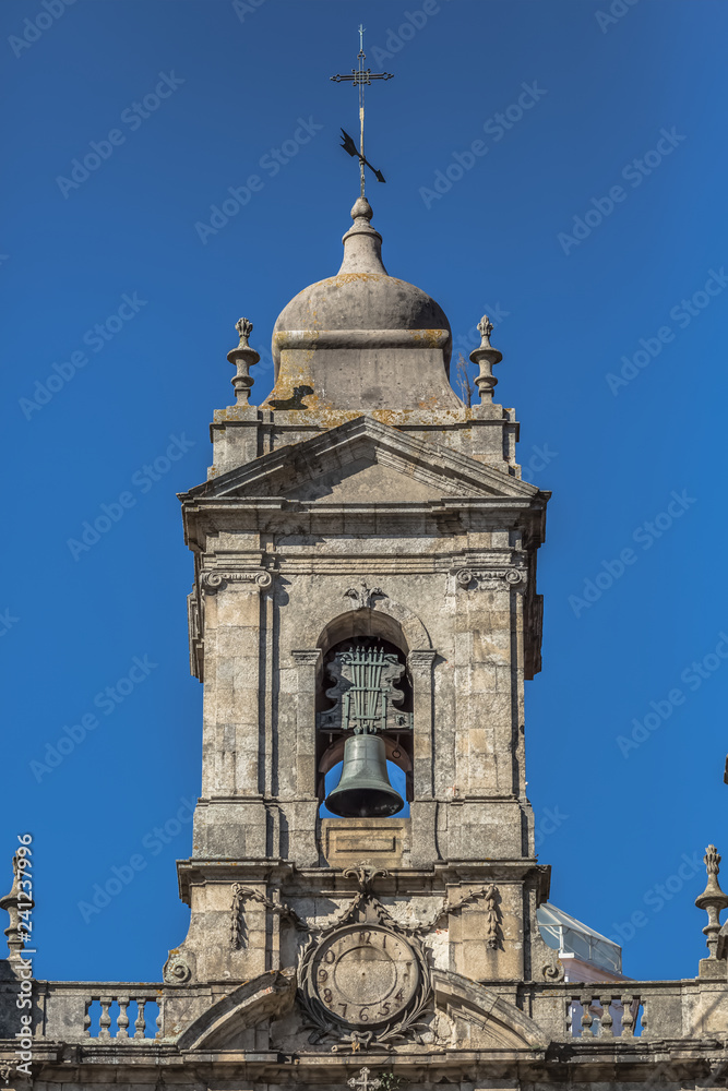Decorative tower element view at the church of Third Order of San Francisco on Porto