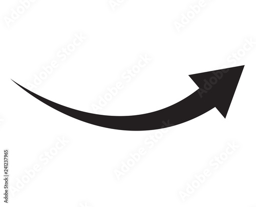 black arrow icon on white background. flat style. arrow icon for your web site design, logo, app, UI. arrow indicated the direction symbol. curved arrow sign. photo