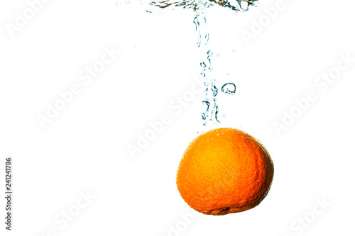 Fresh fruit dives into cold water