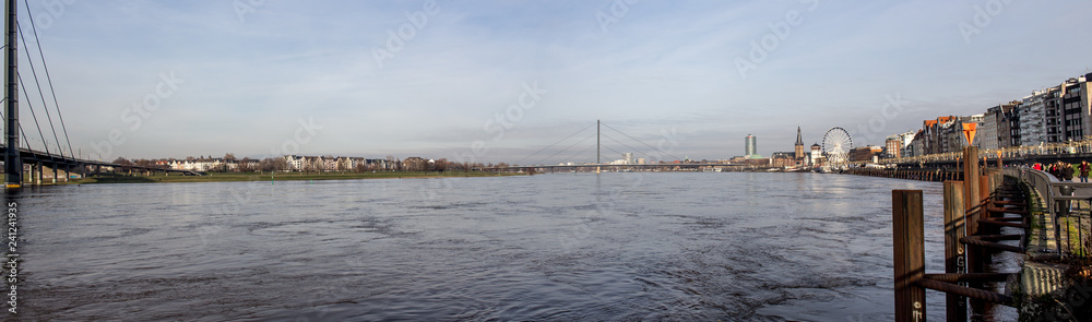 Dusseldorf, Germany, Panorama View Rhine river Dusseldorf, Germany, Panorama View Rhine river