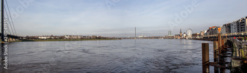Dusseldorf, Germany, Panorama View Rhine river