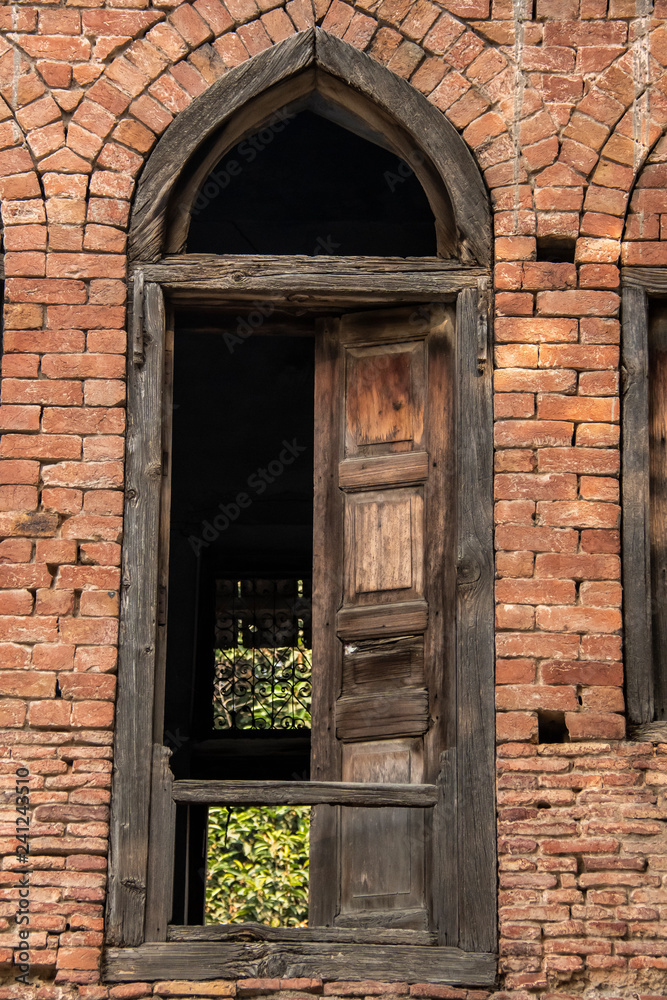 Ancient door frames and windows which is in requirement of major repair inside Jallianwalla bagh memorial