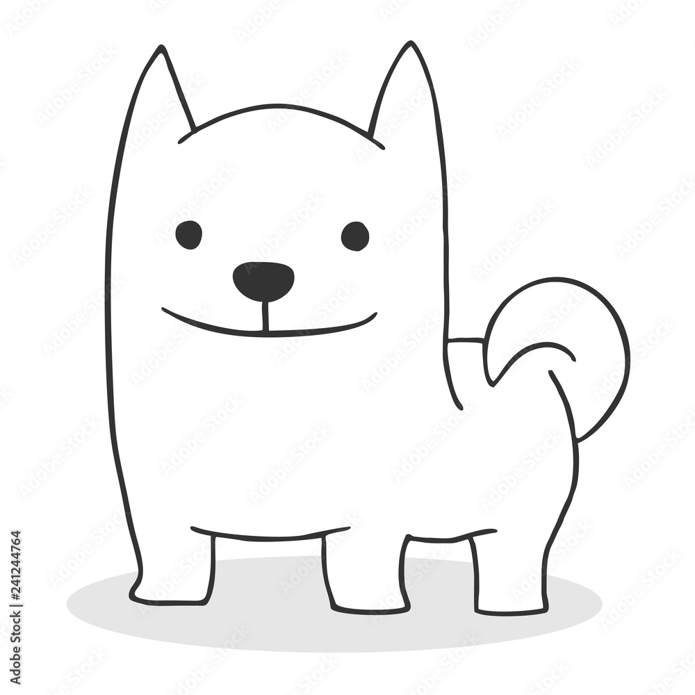 Fototapeta premium funny whtie dog draw