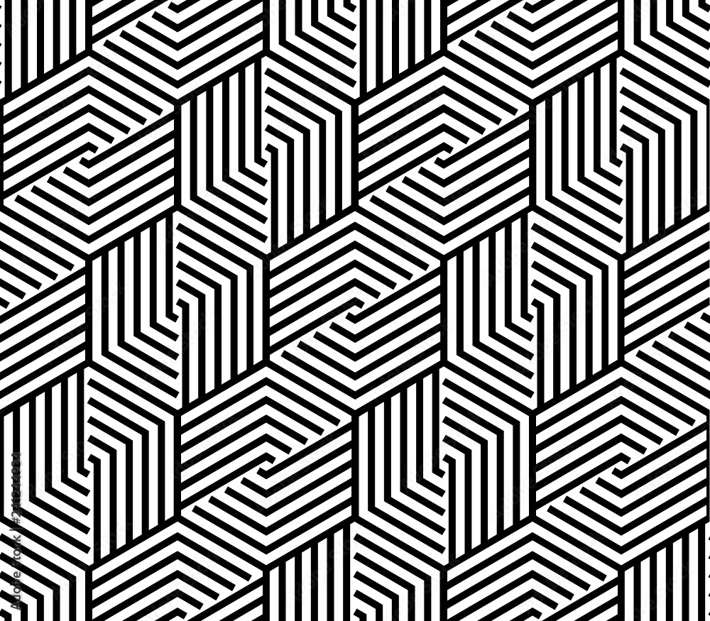 Vector seamless texture. Modern geometric background with hexagonal tiles. Vector seamless texture. Modern geometric background with hexagonal tiles.