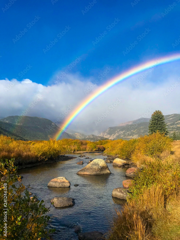 rainbow over lake rainbow over lake