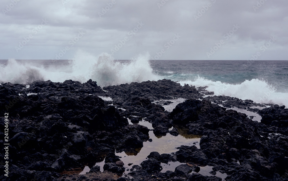 waves breaking on the rocks on the coast of Tenerife, Canary Island waves breaking on the rocks on the coast of Tenerife, Canary Island