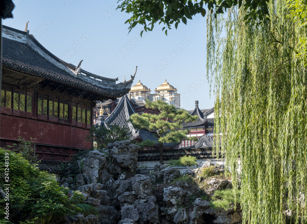 Ornamental rock garden in Yu or Yuyuan Garden in the old city of Shanghai Ornamental rock garden in Yu or Yuyuan Garden in the old city of Shanghai
