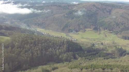 aerial view of rothenberg and hills with pan to the left photo