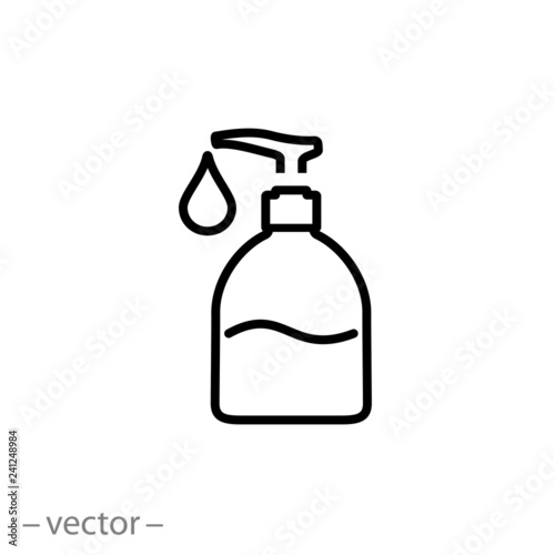 Liquid soap icon, linear sign vector illustration