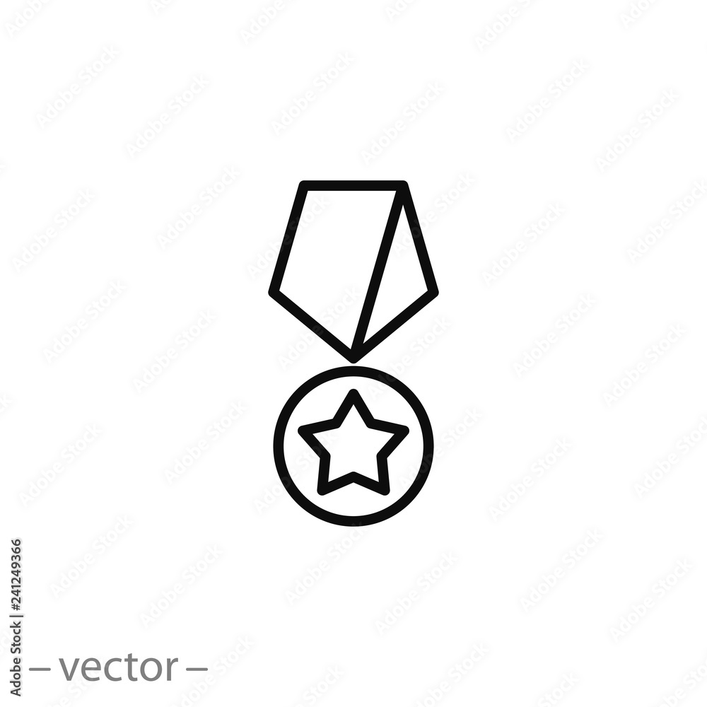 Medal with star, icon, line sign vector illustration of Eps10 Medal with star, icon, line sign vector illustration of Eps10