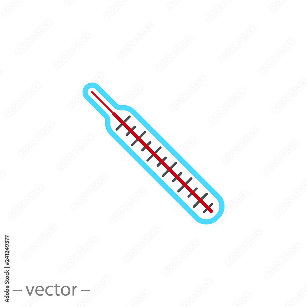 medical thermometer icon, linear sign vector illustration of Eps10