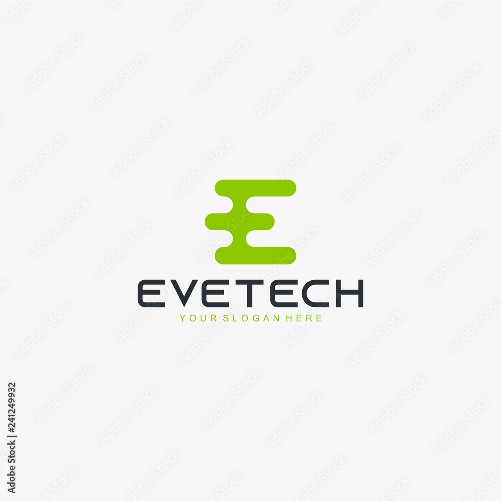 Letter E technology logo design vector Letter E technology logo design vector