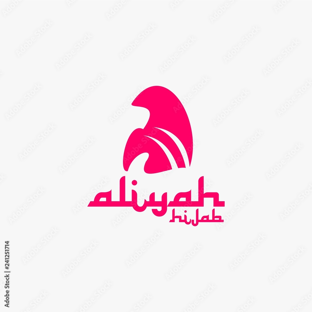 Hijab muslimah logo design