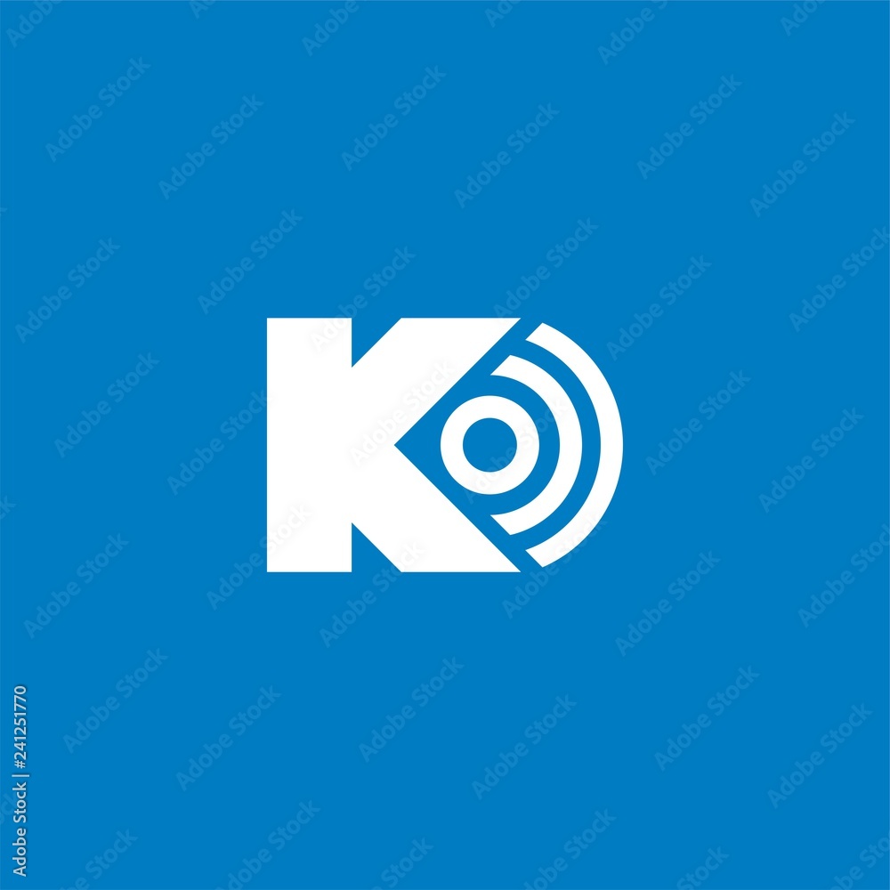 Letter K technology logo design vector