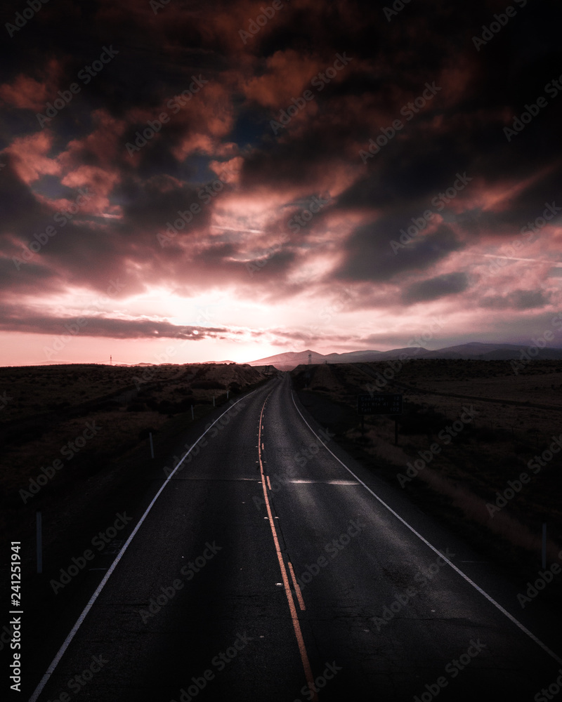 open road sunset