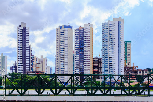 Partial view of the buildings in the city of Campo Grande, capital of Mato Grosso do Sul, Brazil. Photo in the Park of Indigenous Nations