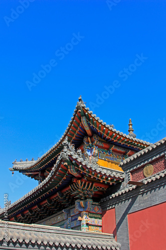 Gray roof and red walls in the Five Pagoda Temple  China