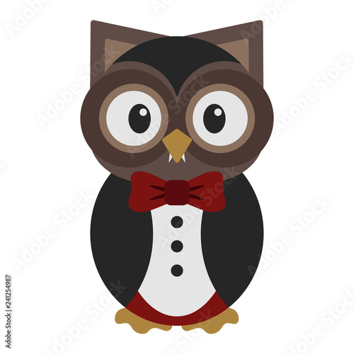 Owl in Vampire Costume - Cute woodland owl wearing vampire costume