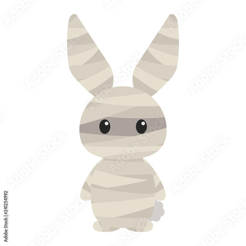 Rabbit in Mummy Costume - Cute woodland rabbit wearing mummy costume