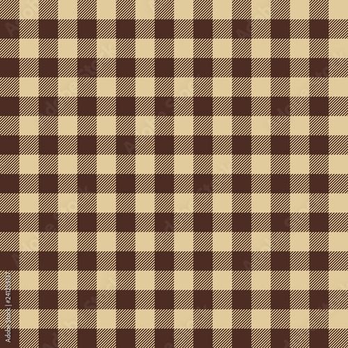 Buffalo Check Plaid Seamless Pattern - Brown buffalo check plaid design