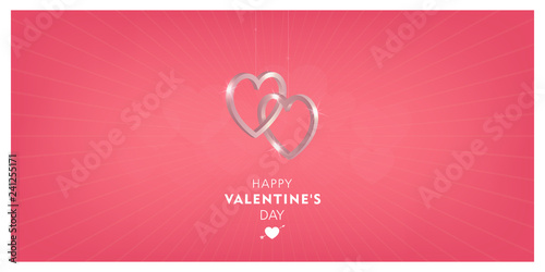 valentines day, 14th February, love day rose gold hearts romantic Celebration design vector illustration