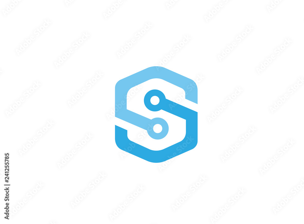 Fototapeta premium Technology Alphabet S Logo Design