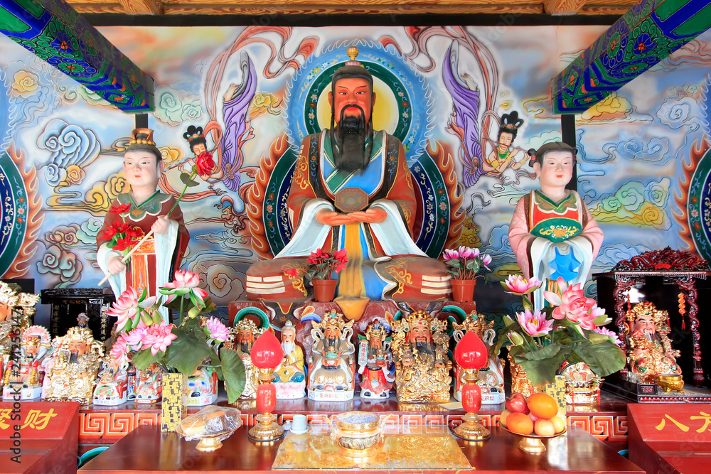 Fototapeta premium god of wealth sculpture in mammon temple, Hohhot city, Inner Mongolia autonomous region, China