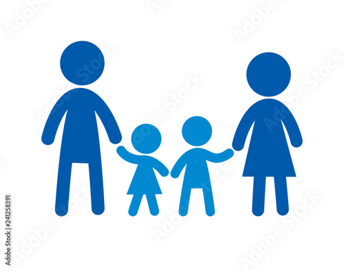 Family flat icon. Sign family. Vector logo