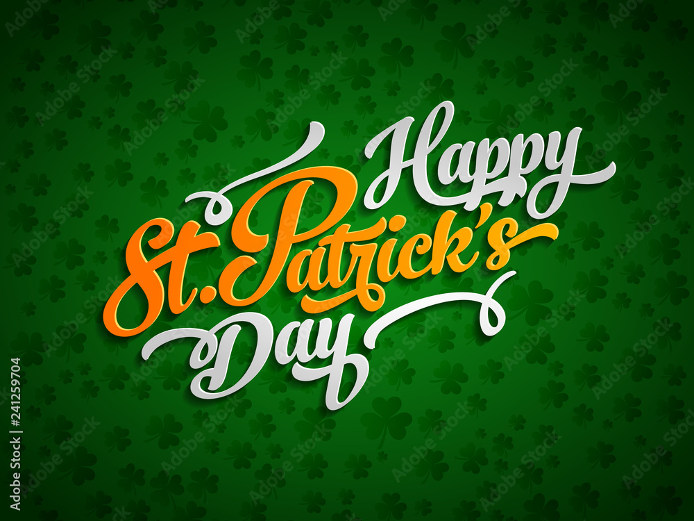 Saint Patrick's day lettering poster template