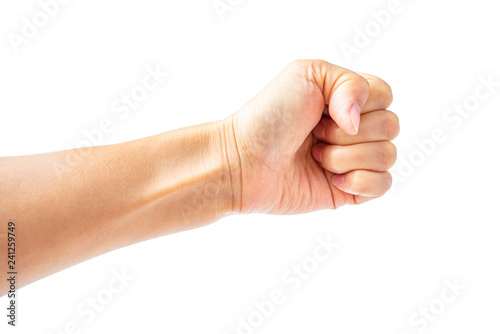 Asian female making fist gesture illustration