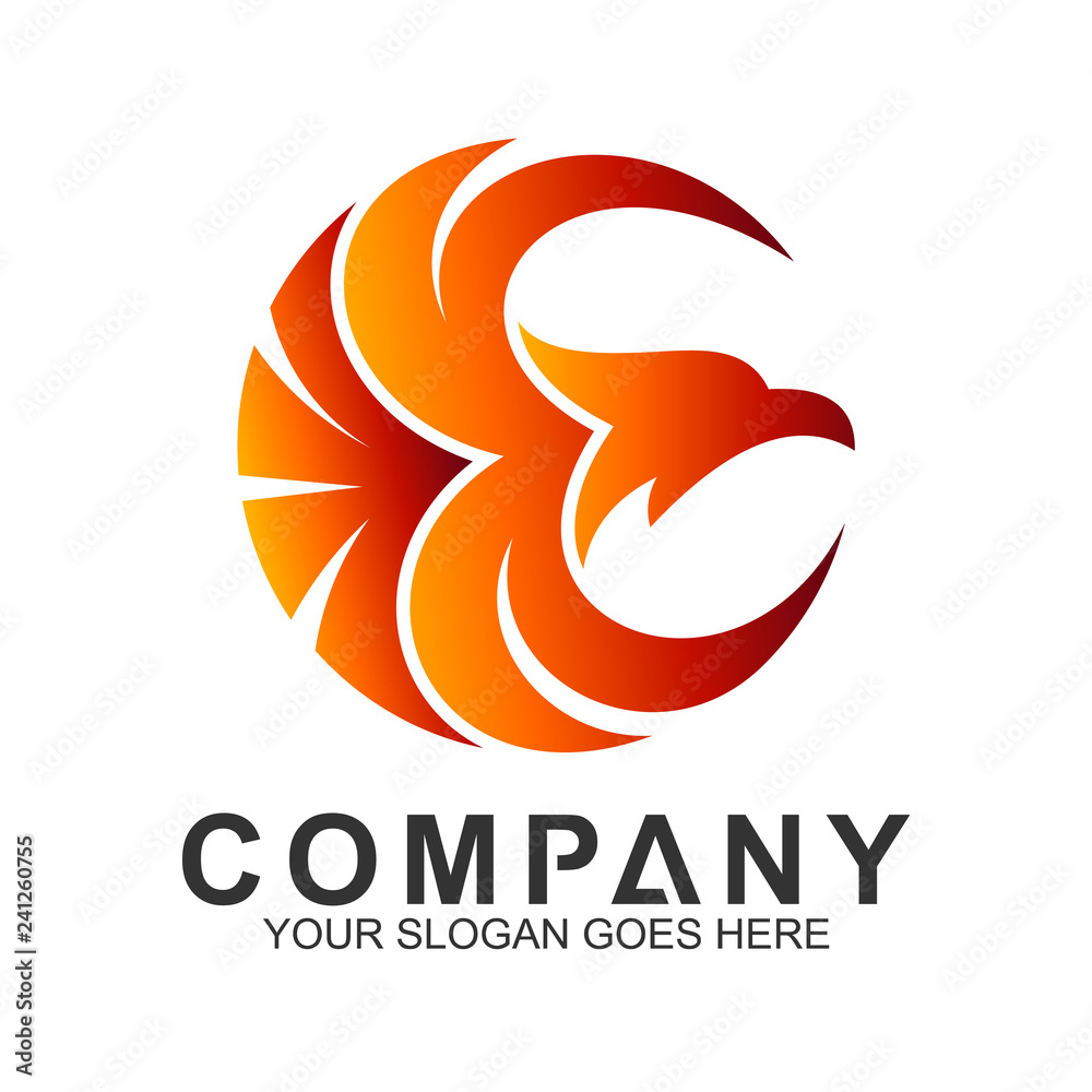 Fototapeta premium eagle circle style logo design