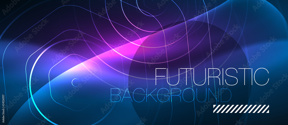 Neon glowing lines, magic energy space blue light concept, abstract background wallpaper design Neon glowing lines, magic energy space blue light concept, abstract background wallpaper design