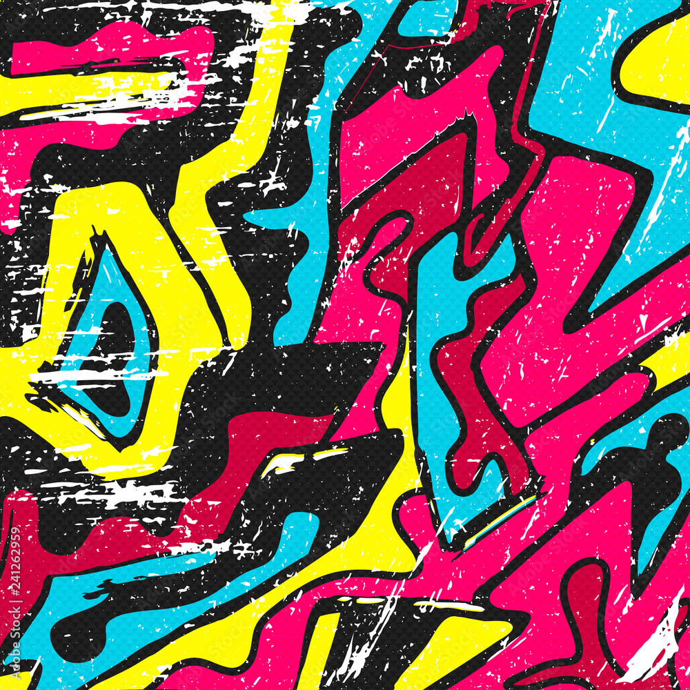 Obraz premium psychedelic graffiti grunge pattern texture illustration